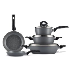 Batteria pentole Alluminio antiaderente 8 pz BROOKLYN TASTE Grey AP000289