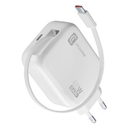 Caricabatterie USB Type-C RETRACTABLE 65W GaN White ACHROLLUSBCGAN65WW