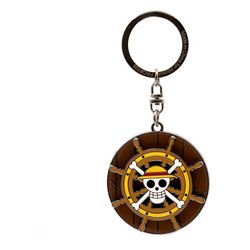 Portachiavi Thousand Sunny's Helm metallo (50mm) ONE PIECE Marrone e Giallo ABYKEY615