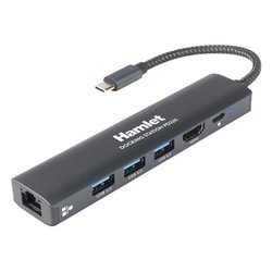 HUB 3 in 1 USB C Docking Station Gray HDKC PD220