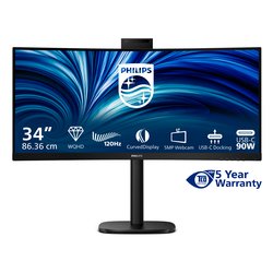 Monitor 34" ( LED 3440x1440 UWQHD 120Hz ) 3000 SERIES Curvo Black 34B2U3600CH 00