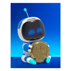 Salvadanaio Plastica (15cm) Coin Buddies con suoni PLAYSTATION ASTRO BOT Bianco e Blu PP14487AB