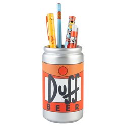 Porta penne Duff Beer con set cancelleria (7x12,4cm) THE SIMPSONS Arancio e Silver LAPSDE07
