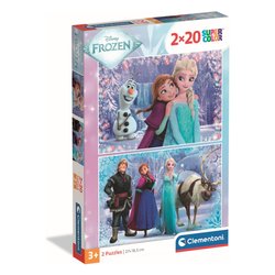 Puzzle 2x20 pz Super Color 36m+ (27x18,5cm) DISNEY FROZEN 24825