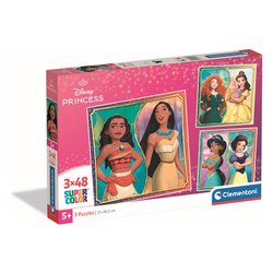 Puzzle 3x48 pz Super Color 5a+ (21x20,5cm) DISNEY PRINCESS 25064