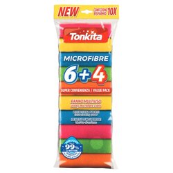 Set panni Microfibra 10 pz (30x30cm) Colori assortiti TK28614