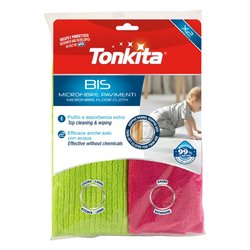 Set panni pavimenti Microfibra (50x40cm) Bis Verde e Rosso TK28487