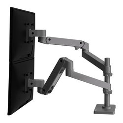 Supporto monitor TV scrivania ( 20 Kg ) VESA 100 x 100 LX PRO SERIES Dual Desk Mount Stacking Arm Grey 45 690 293