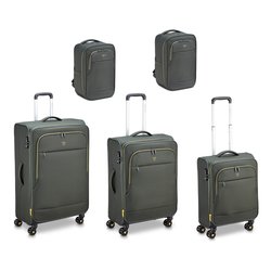 Set trolley morbidi 3 pz tg. S/M/L con 2 zaini cabina FLYOVER Verde 41411047