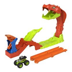 Playset Attacco del Serpente con veicolo 1:64 HOT WHEELS MONSTER TRUCKS JJN44