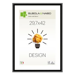 Cornice legno (29,7x42cm) DESIGN FRANK Nero lucido 12 NE MA3