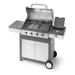 Barbecue GPL con griglia, piastra, forno INDIANAPOLIS Grigio e Inox 5 B