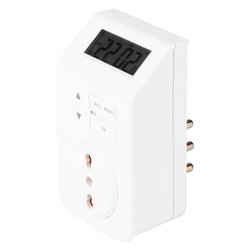 Presa programmabile settimanale digitale ( 2P+T 10/16A (bipasso std italiano) ) Bianco PP1419