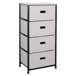 Cassettiera salvaspazio 4C in MDF rivestito (45x30x95cm) Grigio chiaro 5L 203