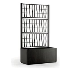 Fioriera con grigliato plastica riciclata (80x36x140cm) ETHICA Grafite 68601