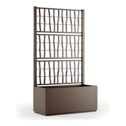Fioriera con grigliato plastica riciclata (80x36x140cm) ETHICA Tortora 68603