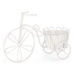 Porta piante acciaio bici 1P (54x19x34cm) EMILY Bianco anticato 0741466