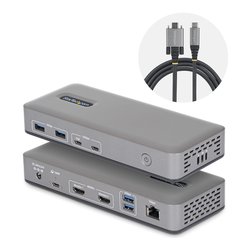 HUB 3 in 1 Docking Station USB C Dual Monitor Gray 196UE USBC DOCK