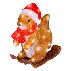 Scoiattolo luce fissa (16x26x29cm) (1pz) 30 luci - LED Bianco freddo IP44 Brown 493880