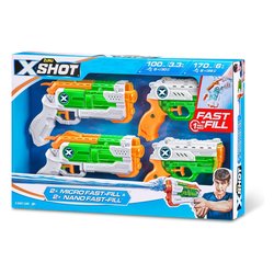 Pistola ad acqua Combo pack 2 Micro Fast e 2 Nano Fast XSHOT 11856