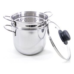 Cuoci pasta Inox (18cm) TOMATTÒ Potty con coperchio vetro Cromo lucido PE105