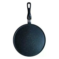 Padella Alluminio antiaderente (32cm) bordo basso per piadine e crepes Nero pietra PA11