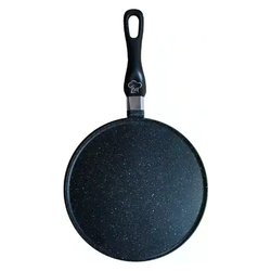 Padella Alluminio antiaderente (28cm) bordo basso per piadine e crepes Nero pietra PA9