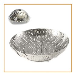 Cestello cuoci vapore Inox (28cm) a ventaglio grande Cromo lucido 890G