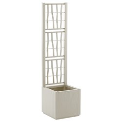 Fioriera con grigliato plastica riciclata (36x36x140cm) ETHICA Bianco gesso 68800