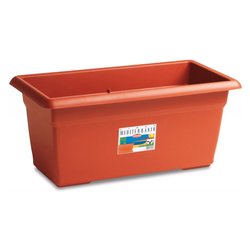 Fioriera cassetta rettangolare plastica (80x39x34cm) MEDITERRANEO Terracotta 84280