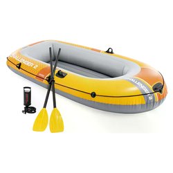 Canotto gonfiabile set con remi e pompa (236x114x41cm) CHALLENGER 3 Giallo e Grigio 66312