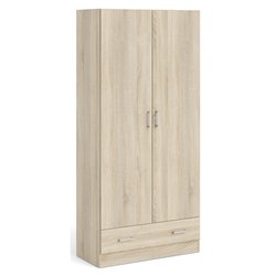 SPACE Armadio 2 Ante battenti, 1 Cassetto Oak (80cm) Mobile KIT