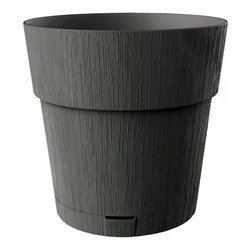 Vaso piante con riserva acqua plastica riciclata (20x19cm) ETHICA Grafite 68051