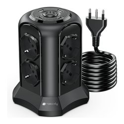 Presa filtrata 8 posti IUPS PCP TOWER02 Black 620553