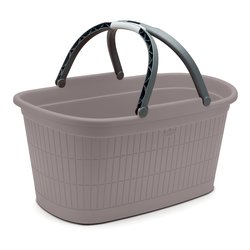 Cesta plastica riciclata con manici (58x38x29,5cm) DOMUS HOME COLLECTION Greige 91201