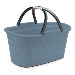 Cesta plastica riciclata con manici (58x38x29,5cm) DOMUS HOME COLLECTION Smoky blue 91203
