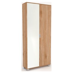QUADRANTE 7418 Armadio 2 Ante battenti Rovere cadiz e Specchio (85cm)