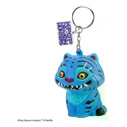 Portachiavi Squishy Derpy Tiger poliuretano (50x70mm) K-POP DEMON HUNTERS Azzurro e Nero CR2892