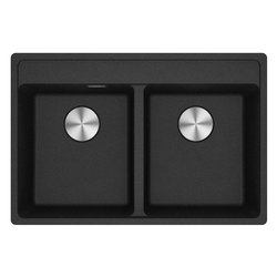 Lavello 2 vasche (76x51cm) Mrg 620 35 35 tl MARIS Nero Opaco 114 0661 675