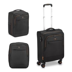 Set trolley morbido 1 pz tg. S con 2 zaini cabina FLYOVER Nero 41411601