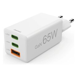 Caricabatterie USB Type-A, USB Type-C 65W GaN White 00201996