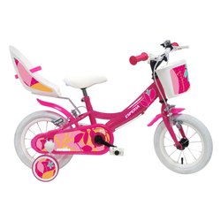 Mountain Bike acciaio ( 1 vel ) 12" con rotelle e accessori BIMBA STARLET Fucsia 25145
