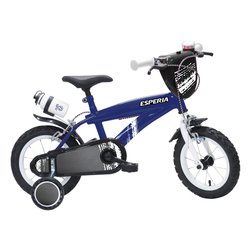 Mountain Bike acciaio ( 1 vel ) 12" con rotelle e accessori BIMBO FLASH Blu 23569