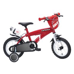 Mountain Bike acciaio ( 1 vel ) 12" con rotelle e accessori BIMBO FLASH Rosso 23568