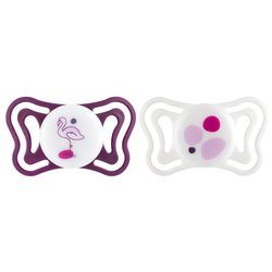 Succhietto bimba (16-36m) silicone 2 pz PHYSIOFORMA LIGHT Viola e Bianco 00071086110000
