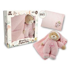 Peluche Il mio primo Orsetto con copertina GOGO Rosa 39599