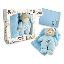Peluche Il mio primo Orsetto con copertina GOGO Azzurro 39600