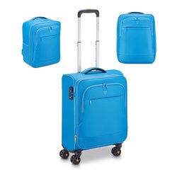 Set trolley morbido 1 pz tg. S con 2 zaini cabina FLYOVER Azzurro 41411618