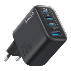 Caricabatterie USB Type-A, USB Type-C ZOLO 70W GaN Black A121CG11
