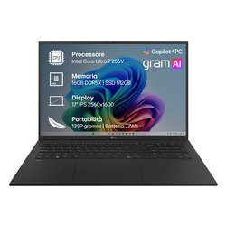 Notebook 17" GRAM ( Intel Core Ultra 7 256V 16GB 512GB ) Obsidian black 17Z90TL G AU75DN